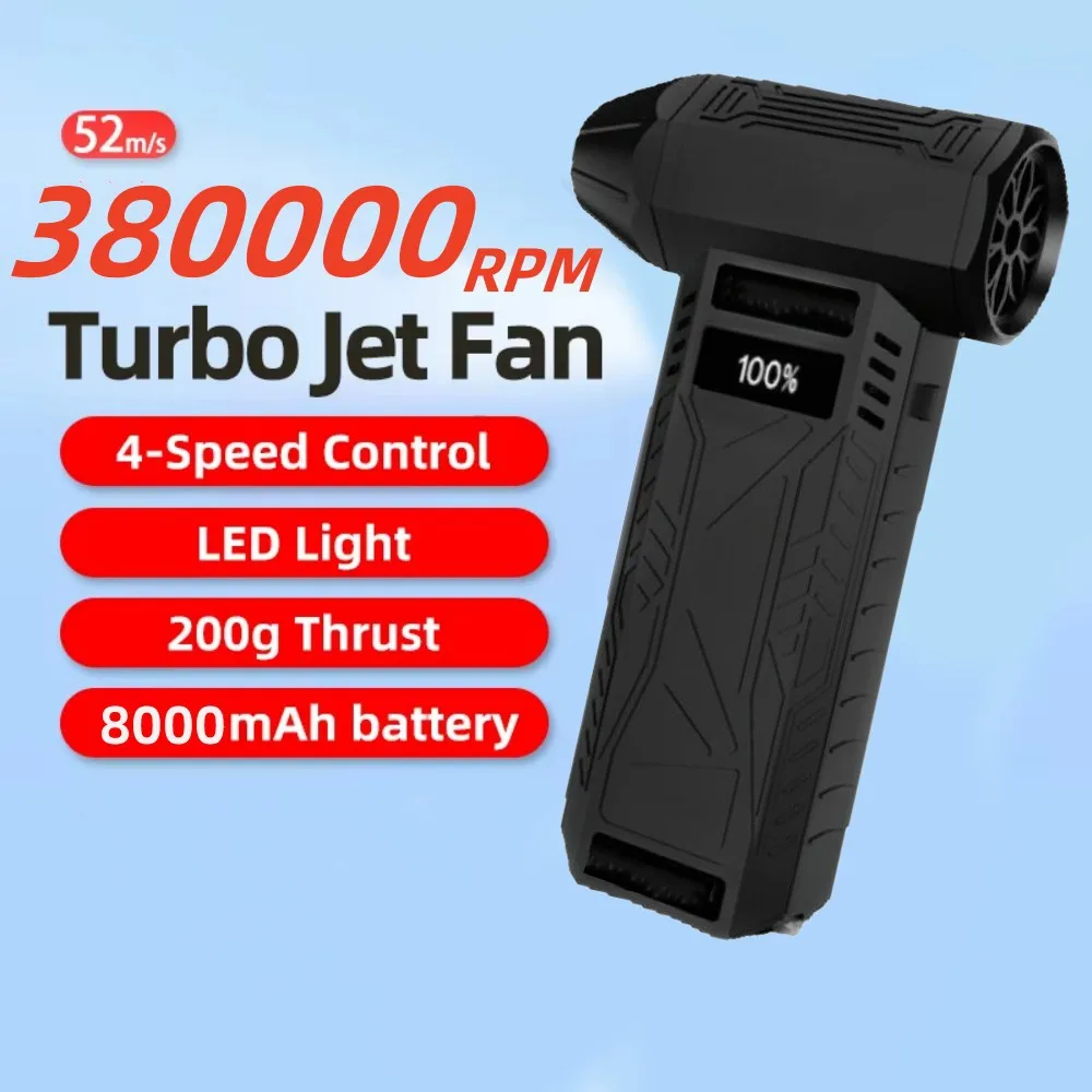 

Violent Fan 380000 RPM Brushless Turbo Jet Fan Electric Air Duster Portable Powerful Air Blower Battery Screen Display 8000mAh