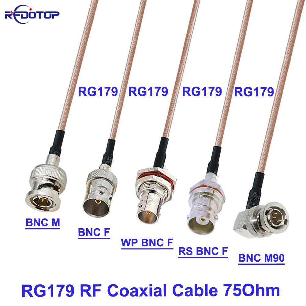 1Pcs RG-179 BNC Male to BNC Male/Female Connector RG179 Cable 75 Ohm for Video Camera SDI Camcorder