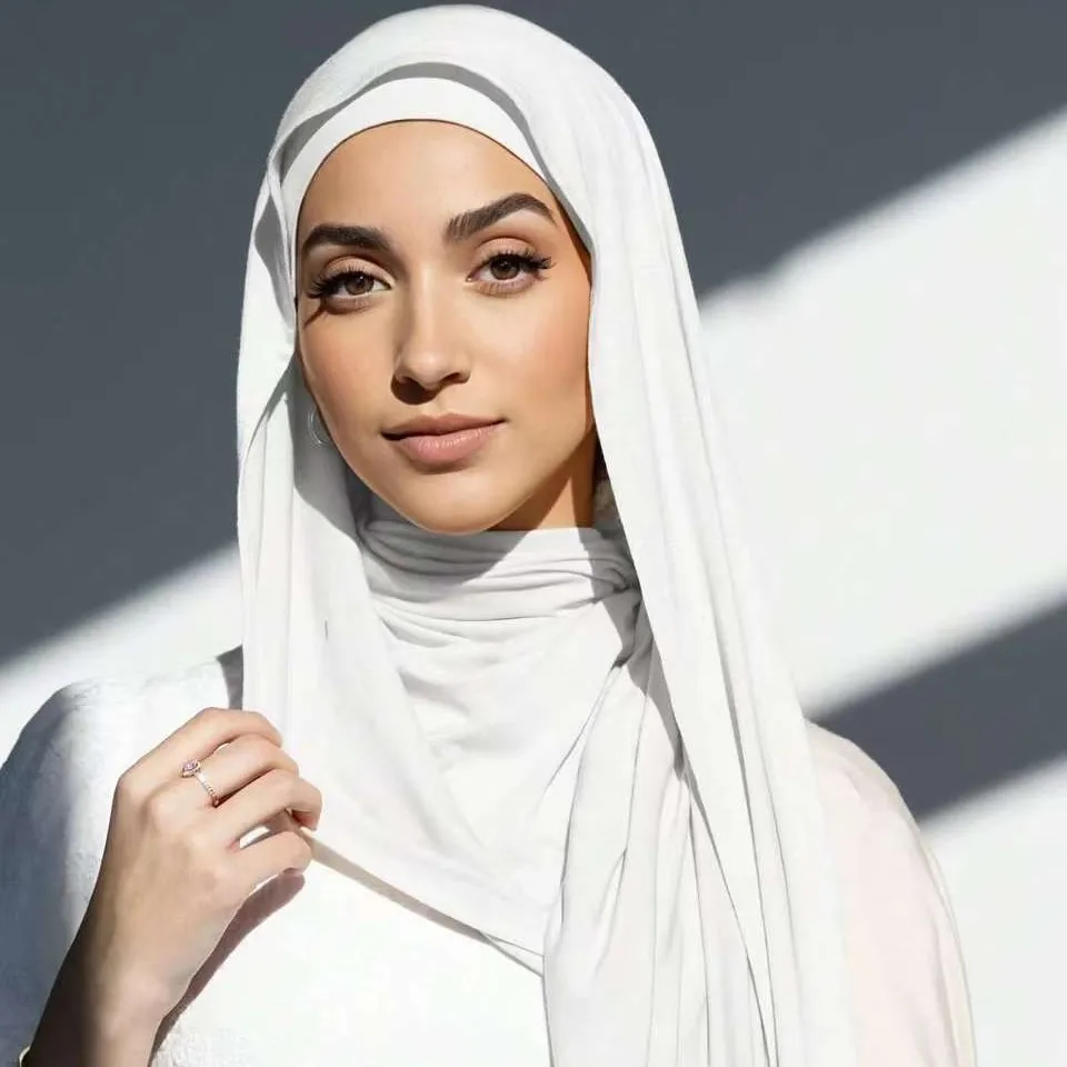 Donne Hijab Khimar Eid Avvolgere la testa Preghiera Hijab musulmano Foulard Set Turbante Scialle di base Fazzoletto Ramadan Sciarpa etnica da donna