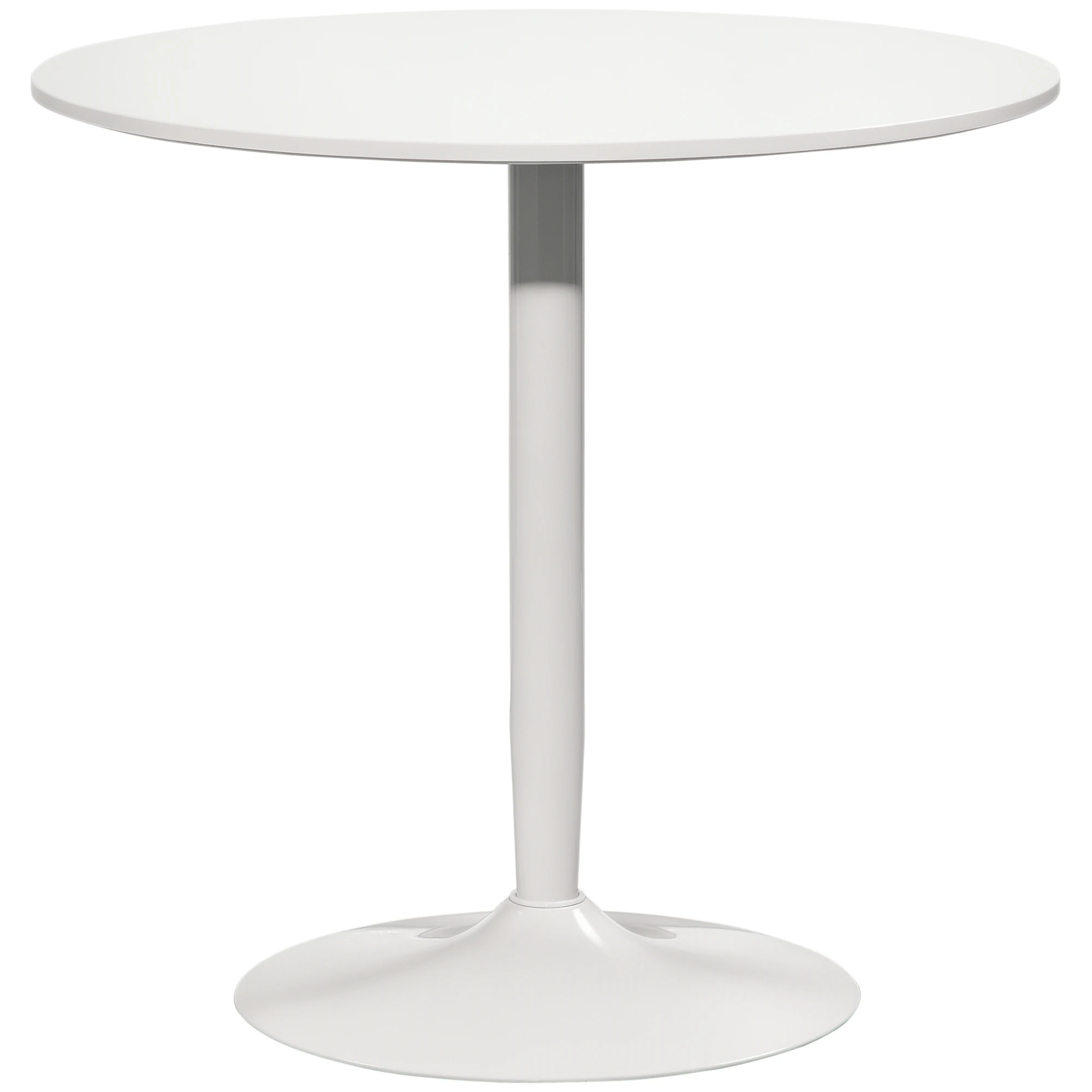 HOMCOM Mesa de Comedor Redonda para 2 Personas, Mesa de Cocina de 80 cm Estilo Moderno con Base de Acero, para Salón, Espacios Pequeños