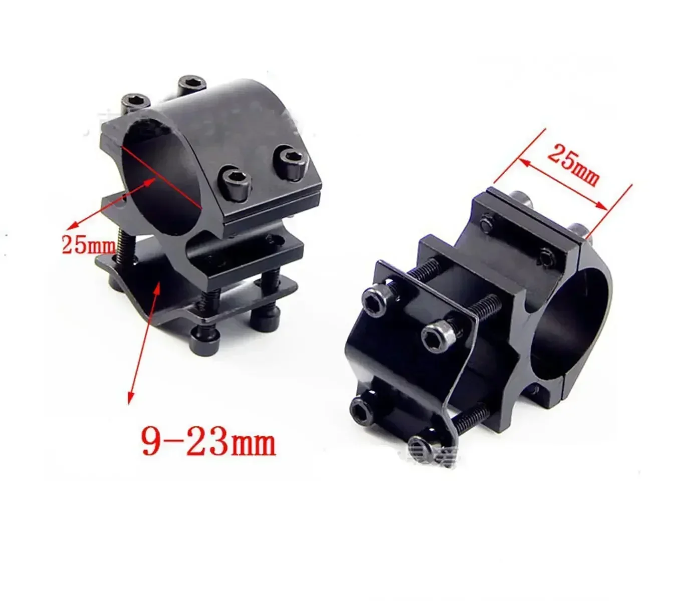 LOT 2  Mount 25mm Ring Holder Fit 9-23mm Barrel Flashlight Torch Laser Bracket Clamp