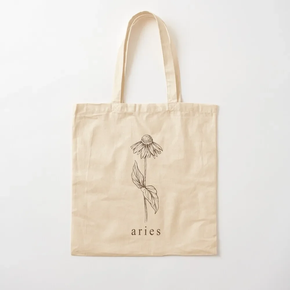 Aries Botanical Zodiac Tote Bag shopping trolley bag woman shopping bag handbag Handbags women