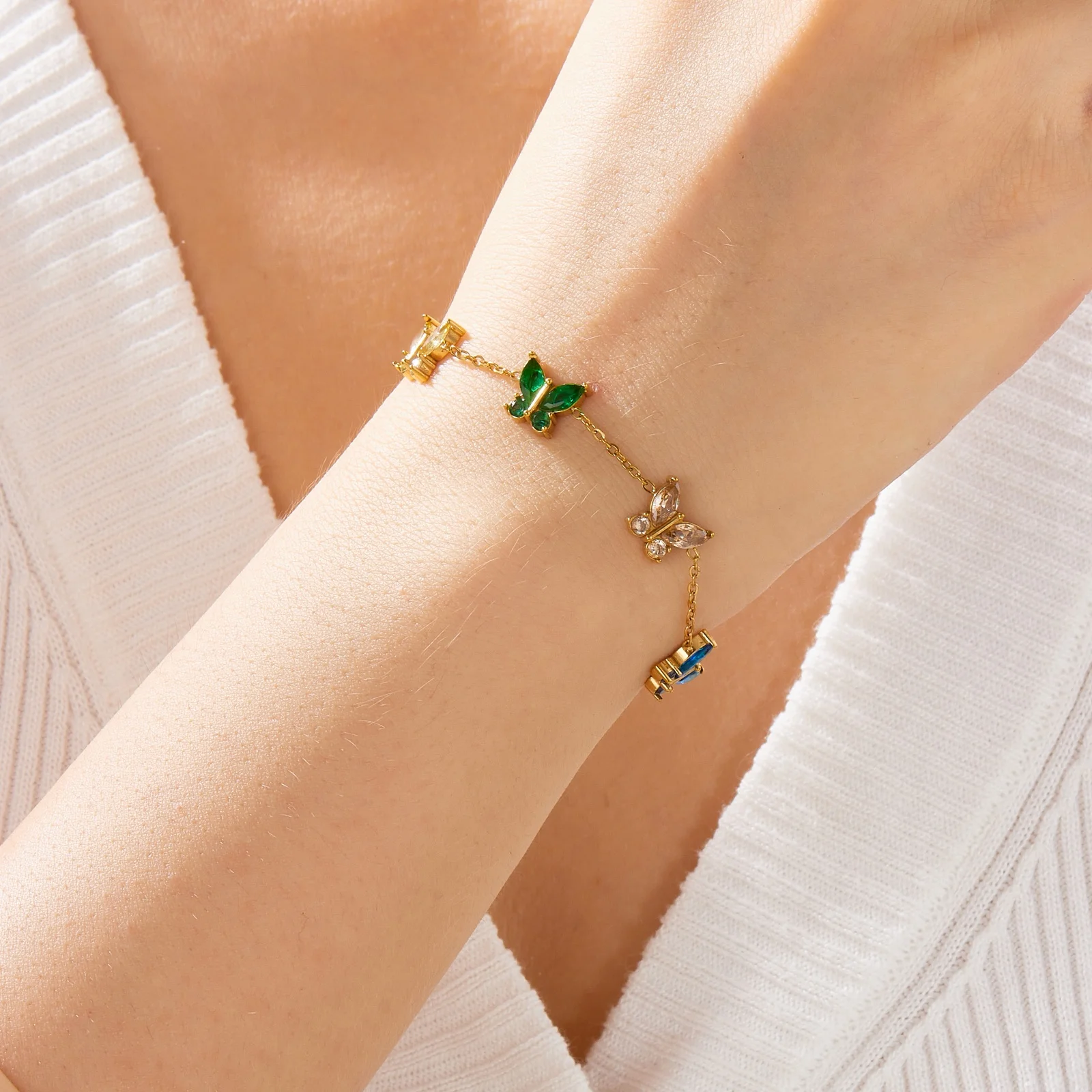 Stainless Steel Colorful Cubic - Butterfly Clasp Deployant review and price
