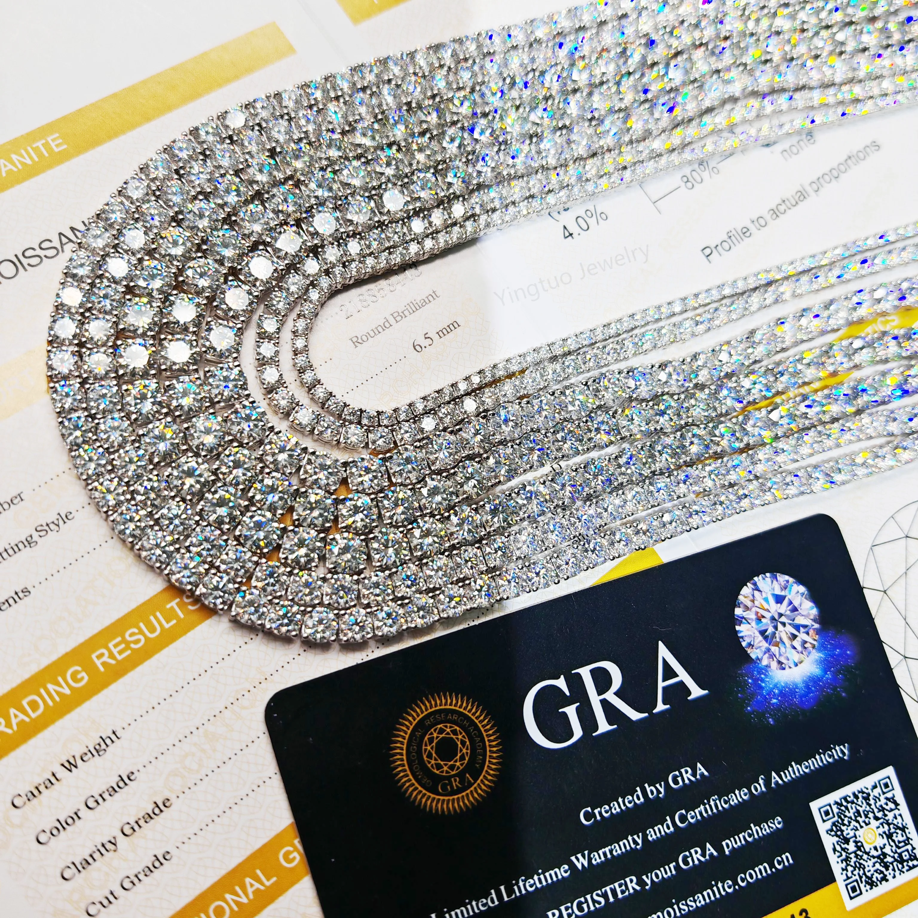 

GRA Certification 925 Silver VVS Ice Cut Moissanite Tennis Chain Necklace Bracelet Hiphop Style Cuban Link Chain Necklace