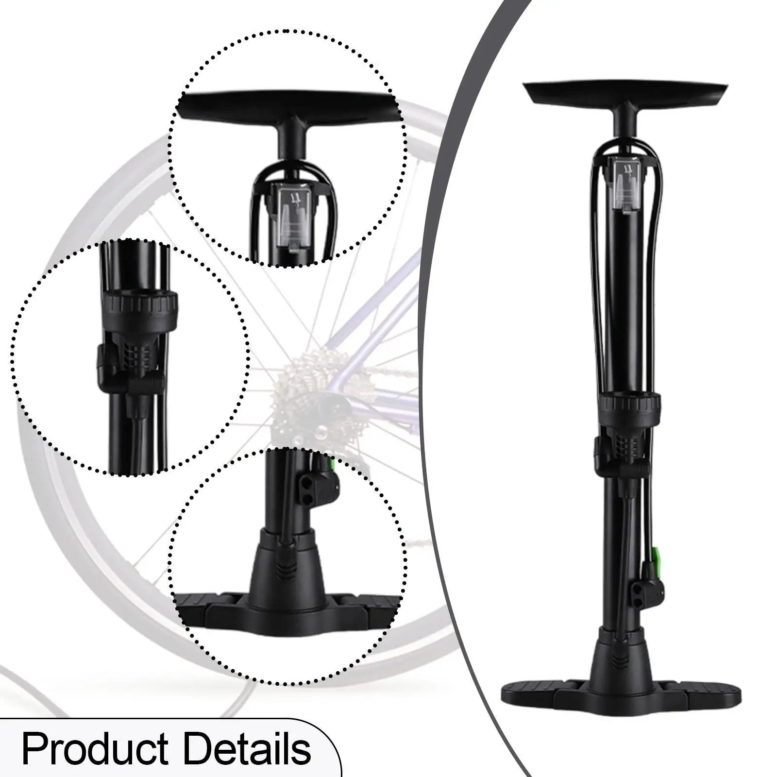 مضخة دراجات للطرق والجبال محمولة باليد بقدرة 160 رطل لكل بوصة مربعة لرحلة كرات الإصلاح #5