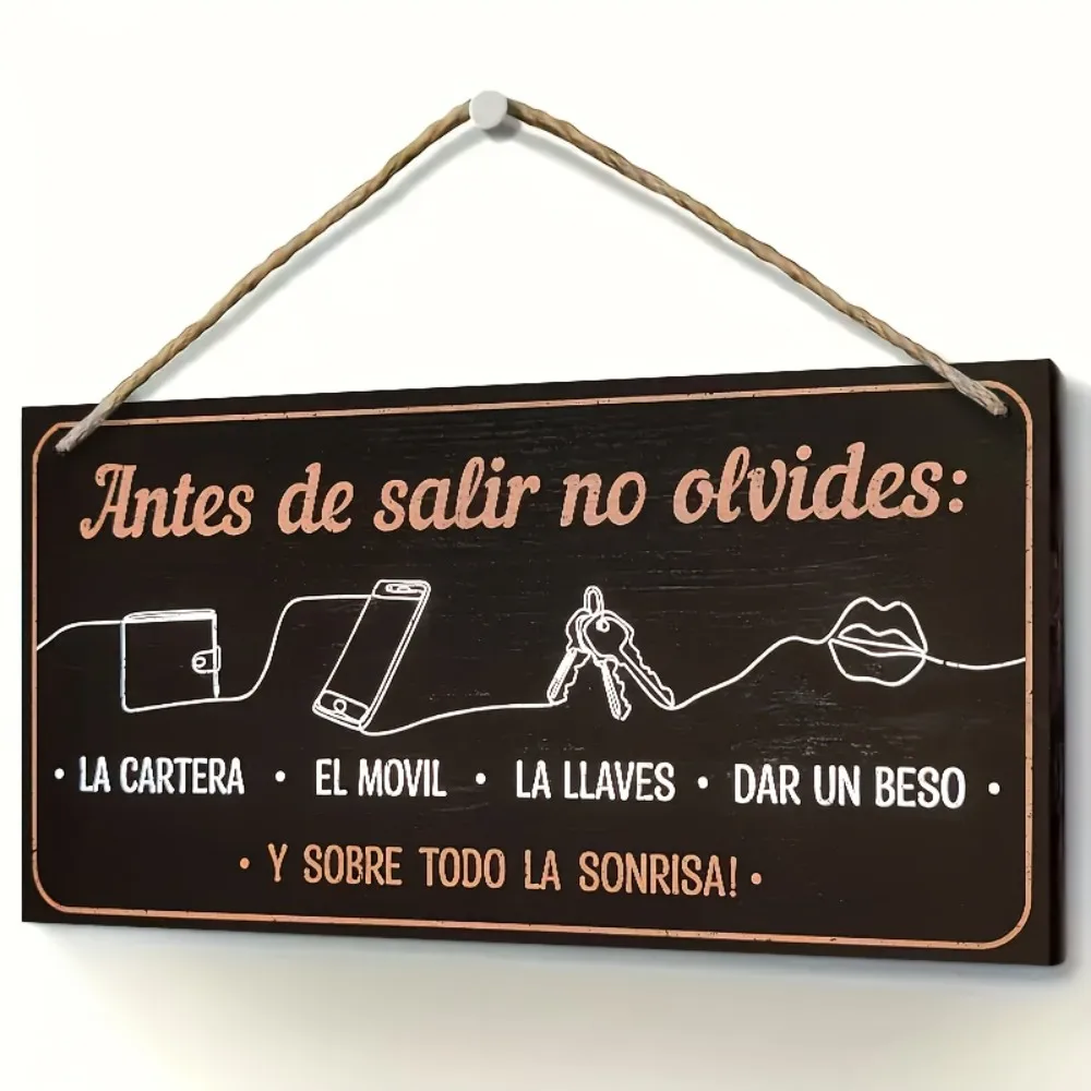 Vintage Wooden Sign with Humorous Reminder, Funny Wall Decor for Home Kitchen Office Bar, Easy to Hang Rustic Plaque
