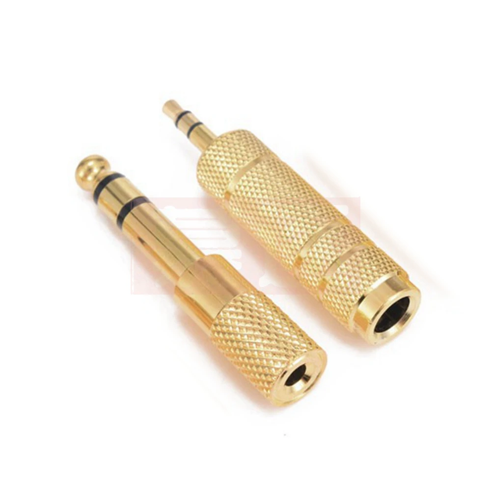 1pcs 6.35 Male to 3.5 Female 2 Pole Mono Adapter Plug Jack Headphone Adapter Connector Terminals Electric Piano Audio Connec