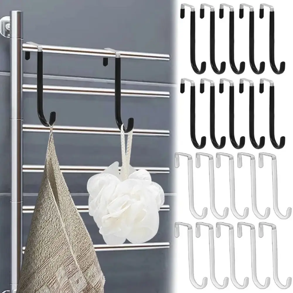 

Towel Coats Hangers Nonstick Non-punching Over The Door Hooks Rubber Prevent Scratches Hanging Organizer Clothes Storage Holder