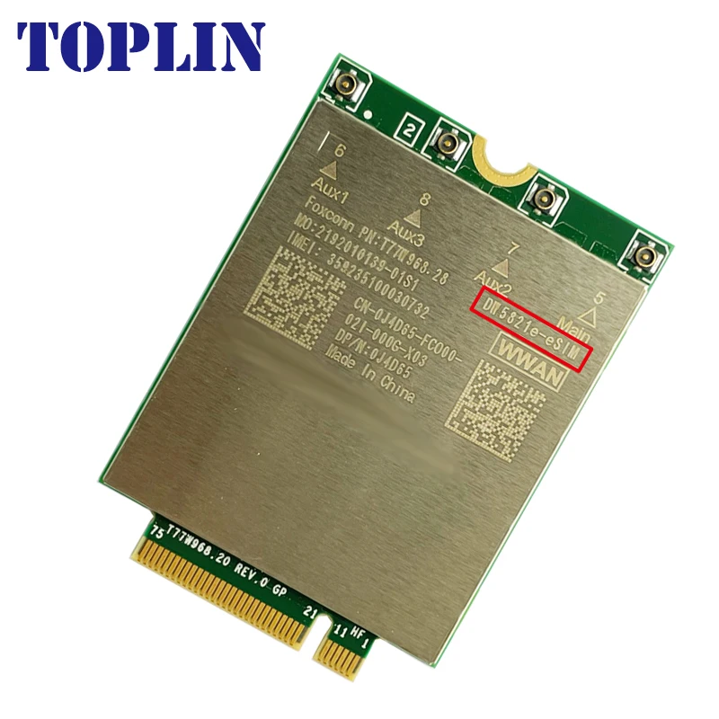 T77W968 DW5821e-eSIM X20 LTE Cat16 1Gbps FDD-LTE TDD-LTE 4G Module For Dell 5420 5424 7424 7400 7210 Laptop