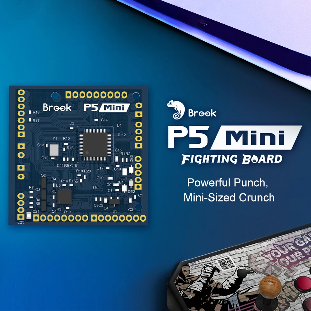 

Brook P5 Mini Fighting Board Mini Hitbox PCB Arcade Leverless Controller PS5 Fighting Game Encoder For PC/NS/PS3/PS4/PS5