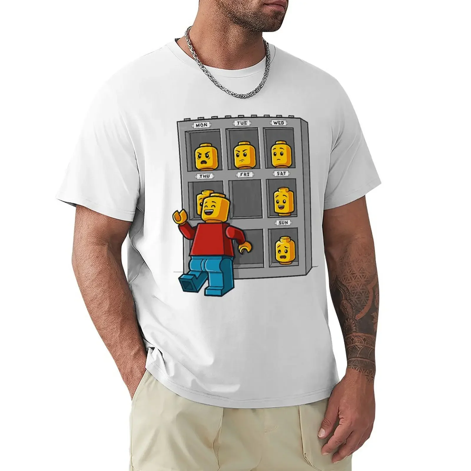 Face-Lego T Shirt Harajuku Short Sleeve T-shirt 100% Cotton Graphics Tshirt Tops