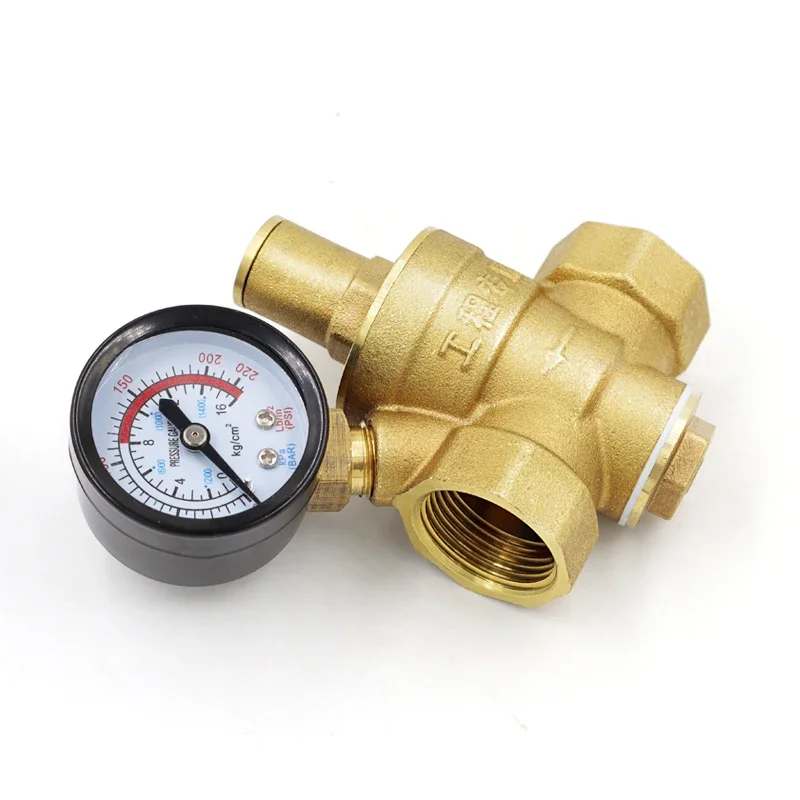 Vannes de maintien de réduction de pression d\'eau en laiton, Sochi Mayitr, vannes d\'instituts réglables avec manomètre, Chr15, 20, 25/32