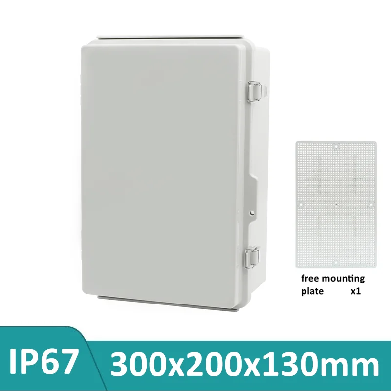 

1 Piece 11.8''×7.9''×5.1'' Electrical Project Box Support Customization ABS Plastic IP67 Waterproof Grey Enclosure Power Cabinet