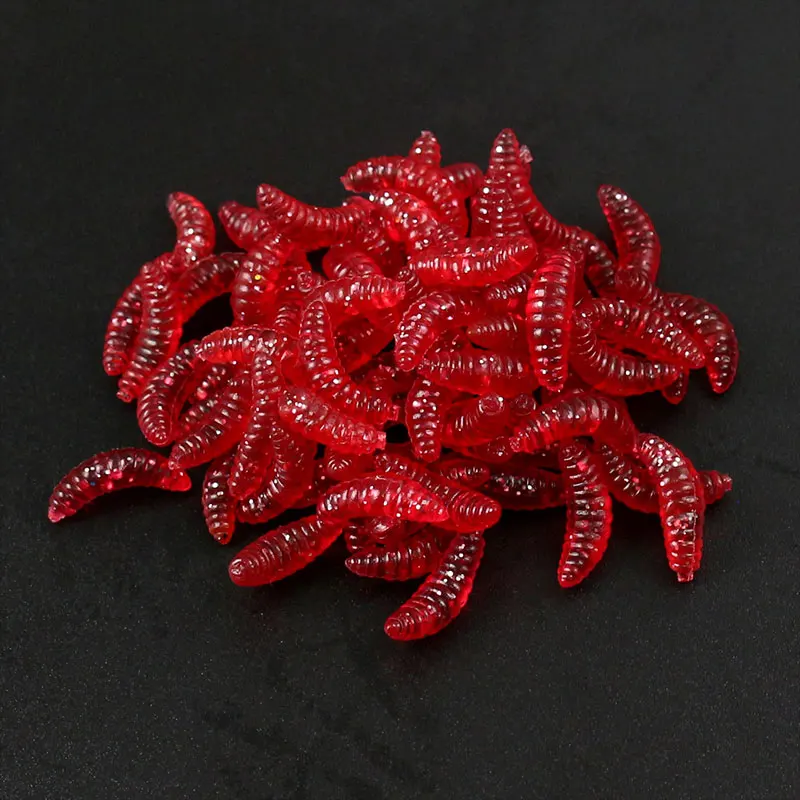 50/100PCS Simulation Earthworm Worms Lures Bread Worms Artificial Fishing Lures Saltwater and Freshwater Pesca Soft Bait Tackle