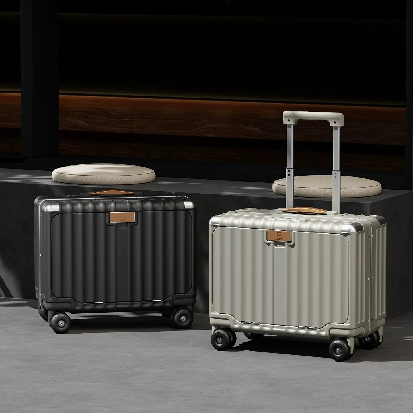 Front Opening 18 Inch Lightweight Trolley Luggage Travel Suitcase for Men Women Carry‑on Boarding Case for Easy Travel
