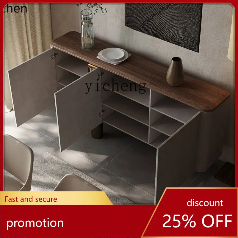 

HXL modern light luxury solid wood dining side cabinet villa whole house living room series walnut dining side cabinet