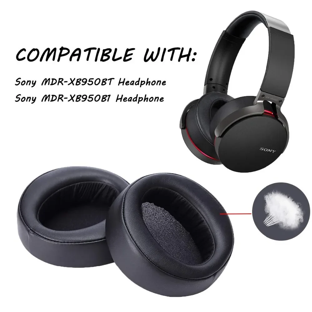 

Сменные амбушюры для Sony MDR-XB950BT Накладные наушники, также совместимы с MDR-XB950B1, гарнитура амбушюры/подушки