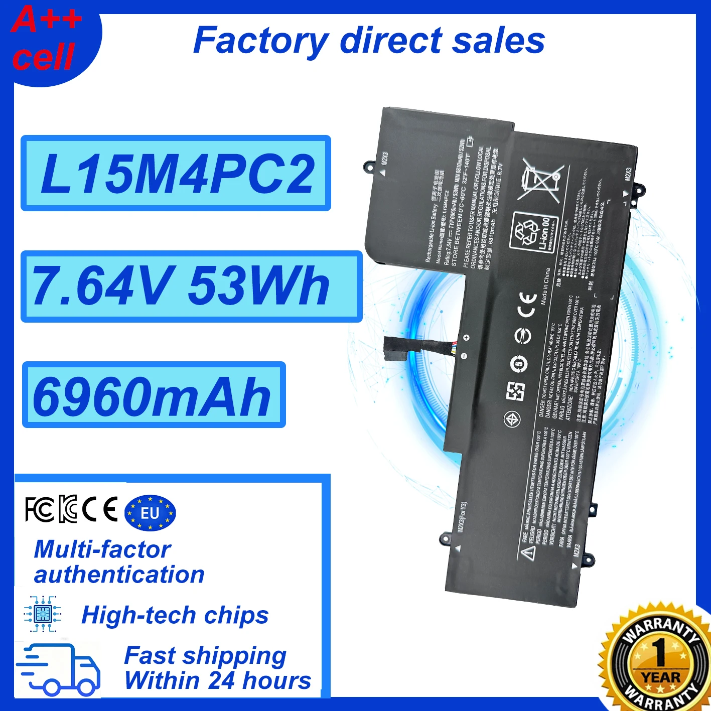 L15M4PC2 L15L4PC2 5B10K90778 5B10K90802 Laptop Battery For Lenovo Ideapad Yoga 710-14ISK 710-14IKB 710-15IKB 710-15ISK Series