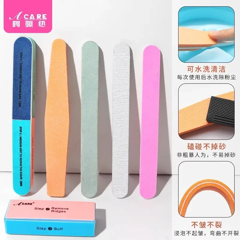 DX01/Nail File/Burnishing stick/A1PQ9-Four Sides Polishing Block Nail File Sponge Manicure Double-Sided Nail File Dozen