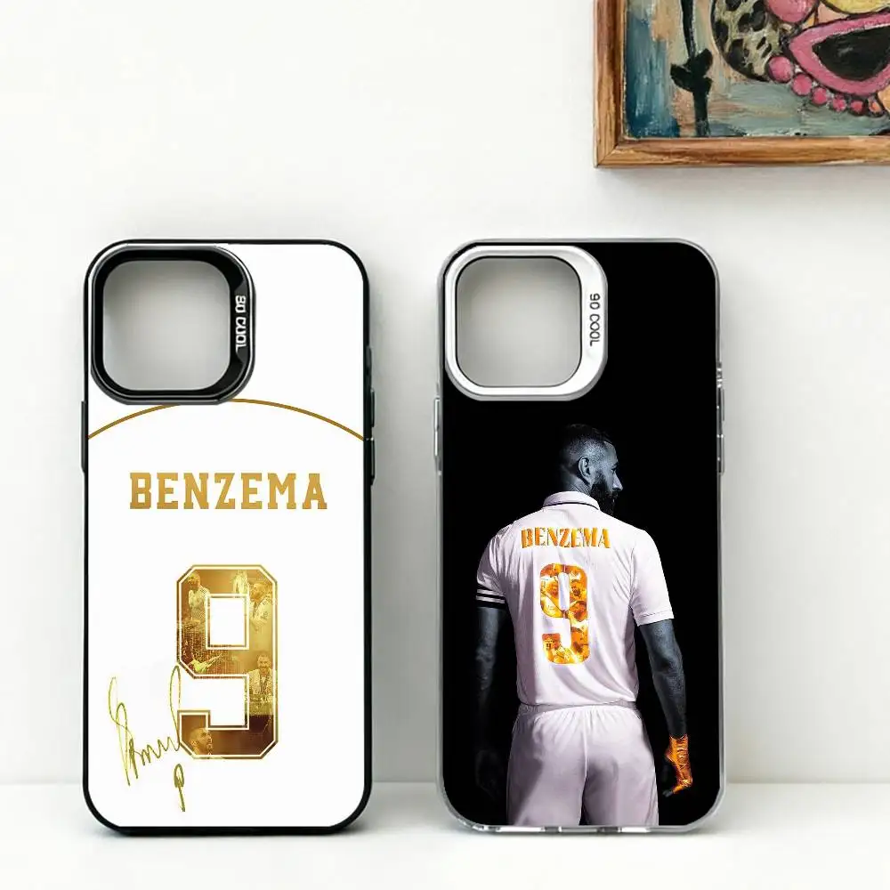 

Basketball Support Karim Benzema Phone Case For iPhone 17,16,15,14,13,12,11 Plus,Pro Max,XS,Colorful Silver Black Cover