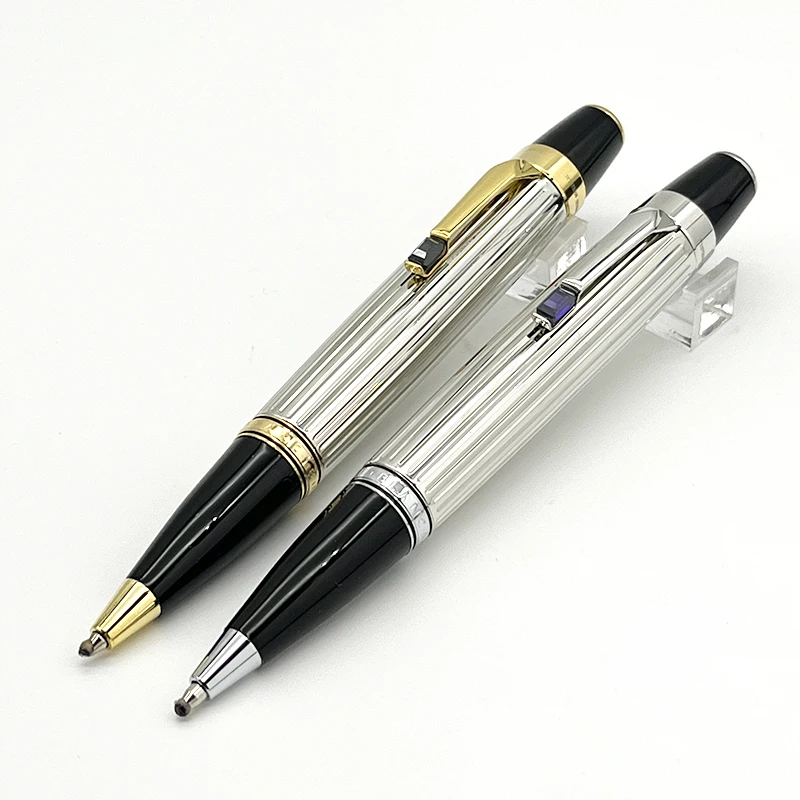 Lanlan MB Bohemies Black Resin Ballpoint pen Mini Stationery Ball Pens with Diamond and Serial Number on Clip