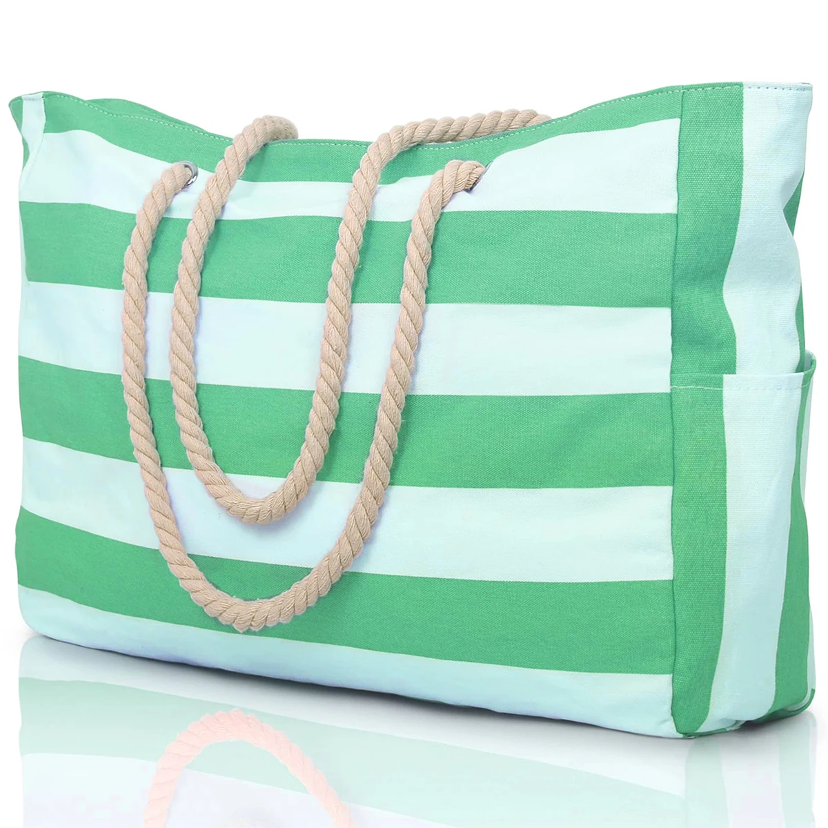 Striped zipper outer bag for outdoor travel and vacation
