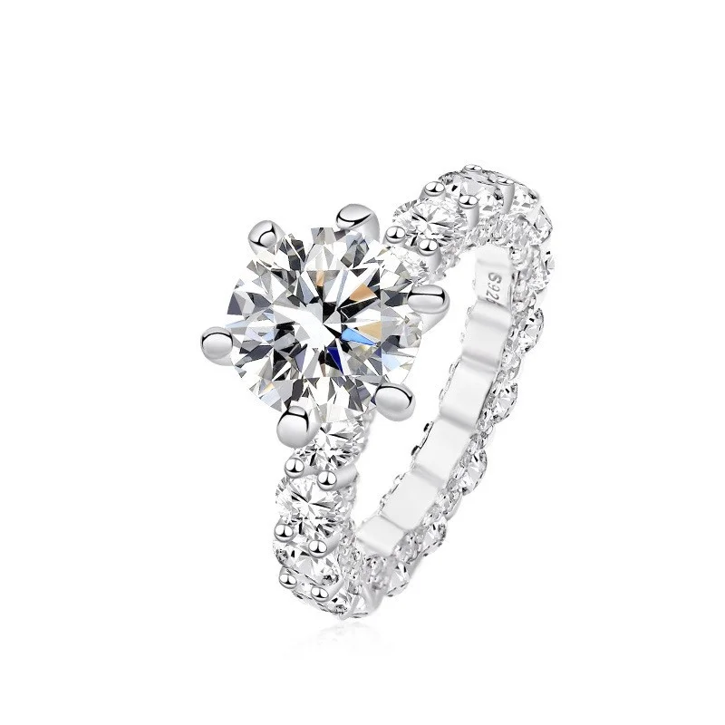 

Кольцо Lefei из серебра 925 пробы с муассанитом 4 карата