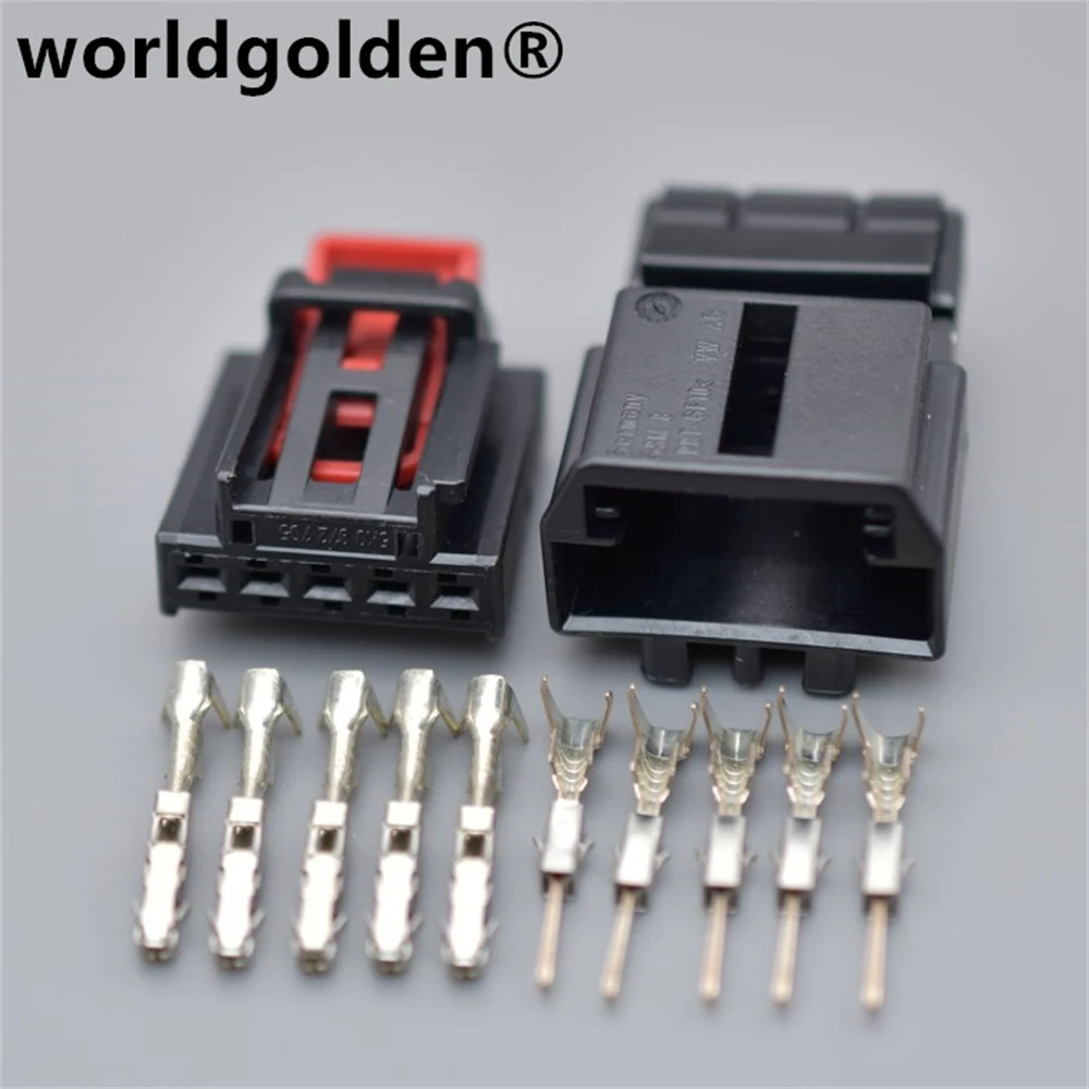 

worldgolden 5 Pin Automobile Taillight Wire Harness Unsealed Socket For VW Audi 5G0972715 5K0972705