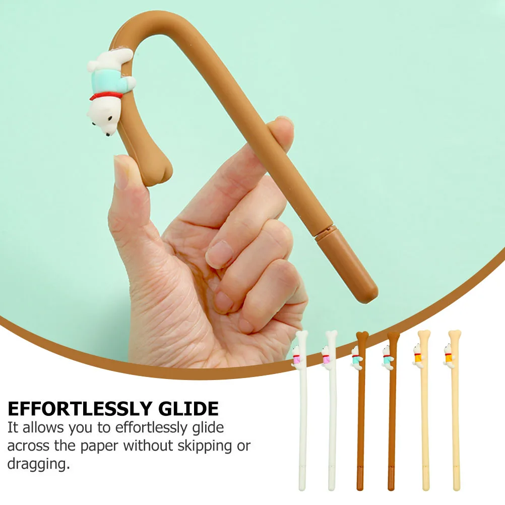 

Silicone Pen Student Gel Black Refill Portable Signing Pens Students Stationery Writing Bone
