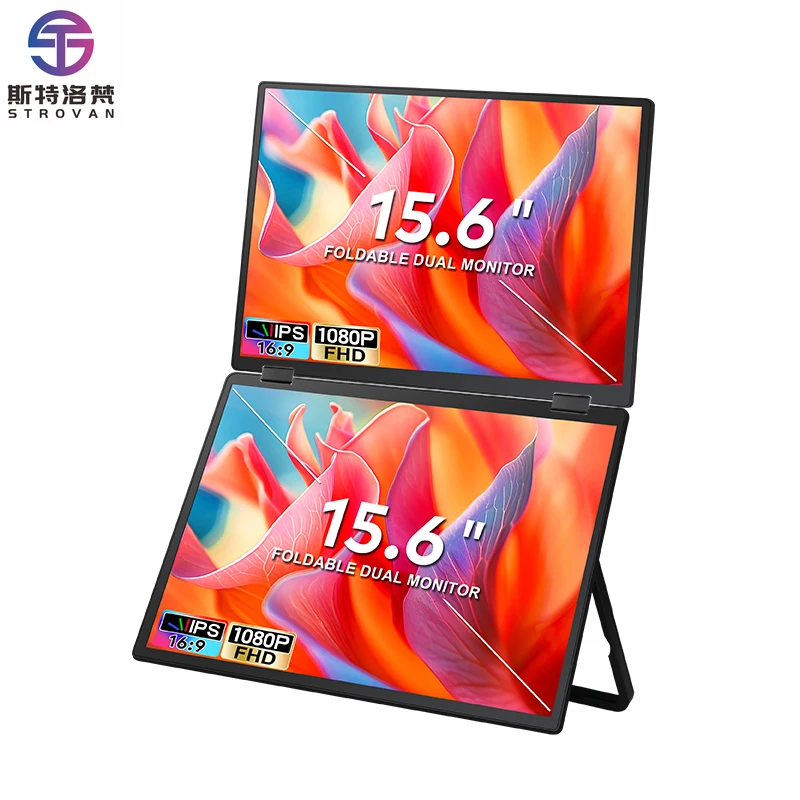 Dual 15.6 Inch Lcd Screen with Stand Usb c Portable Triple  Extender for Laptop & Mobile Phone