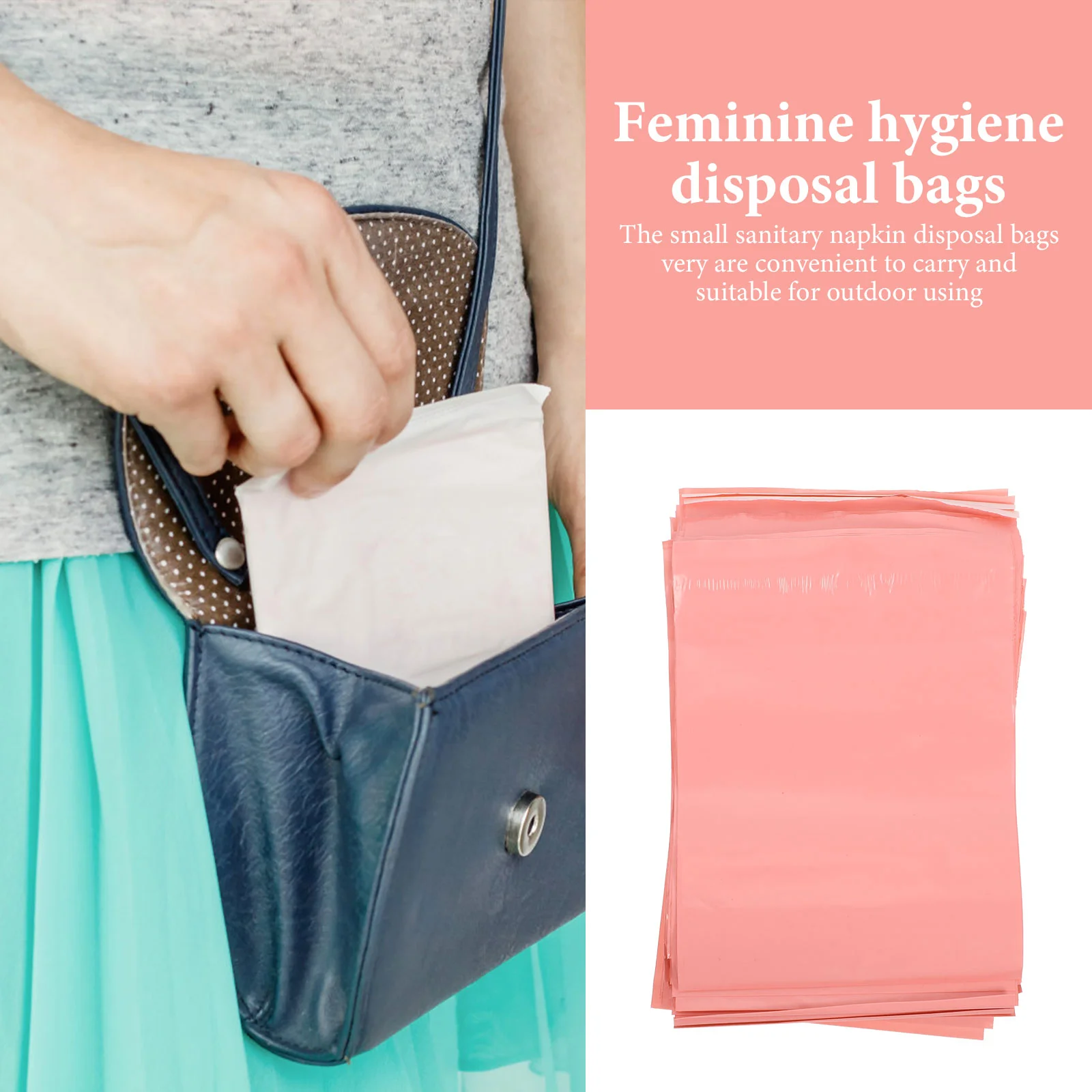 200 Pcs Hygiene Bag Sanitary Bags Pad Pouch Tampon Disposal Trash Napkin Organizer Storage Disposable Pads