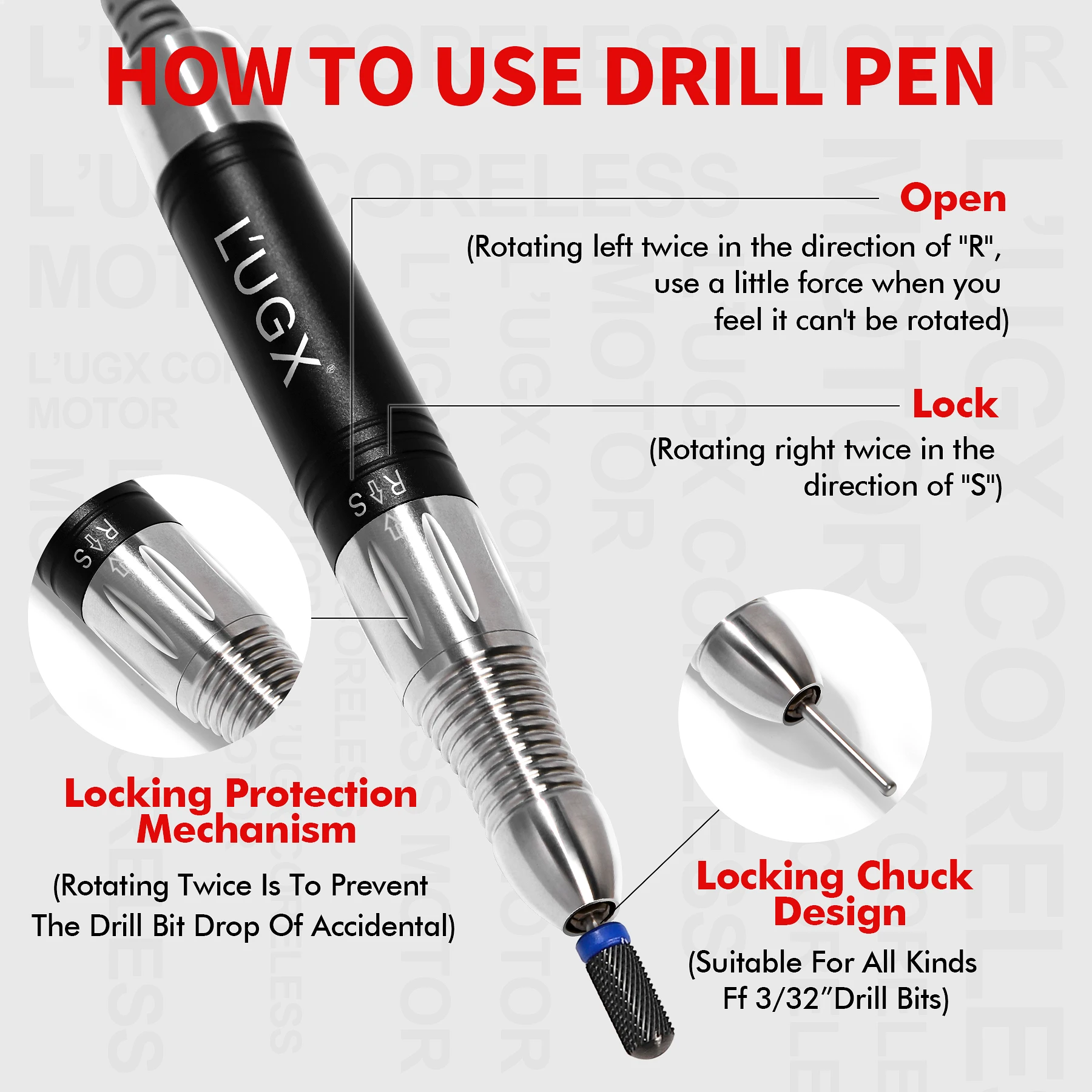 Professional Manicure Electric Nail Drill Machine 30000RPM Cordless Nail File Rechargeable Nail Polishing Grinder For Nails