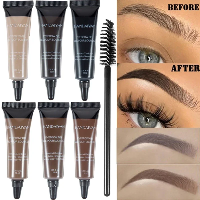 6 Colors Eyebrow Gel Cream Makeup Eyebrow Tattoo Pen Tint Waterproof Long Lasting Eyebrow Enhancers Eyebrows Makeup Cosmetics