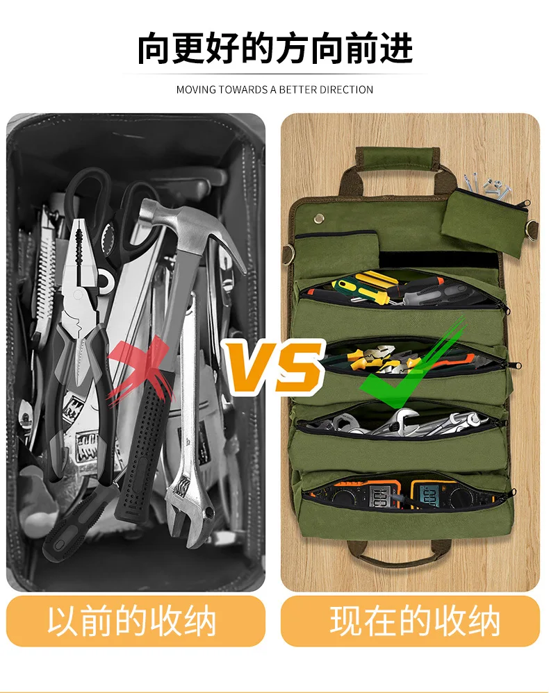 ポータブルハードウェアツールバッグオックスフォード布アクセサリーポータブルロールキャンバス電気バッグツール収納袋詰めツールポーチ