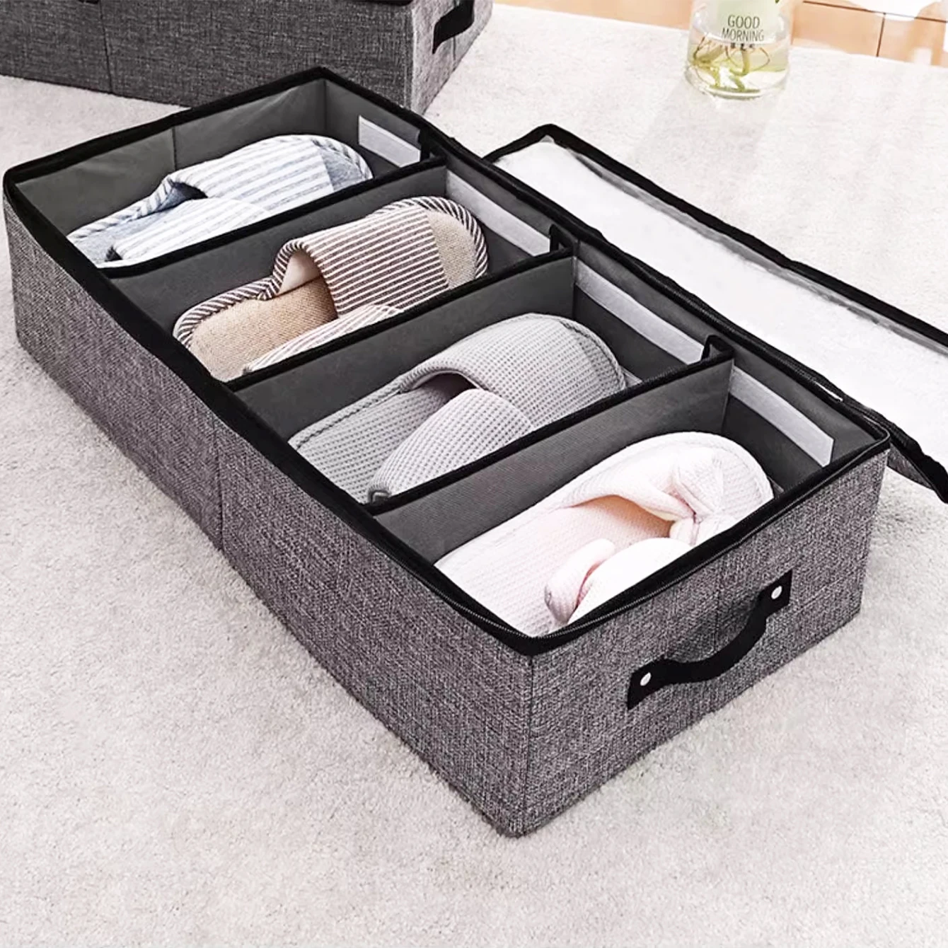 Shoe closet storage transparent shoe box household space-saving bed bottom shoe cabinet anti-dust shoe and boot storage box
