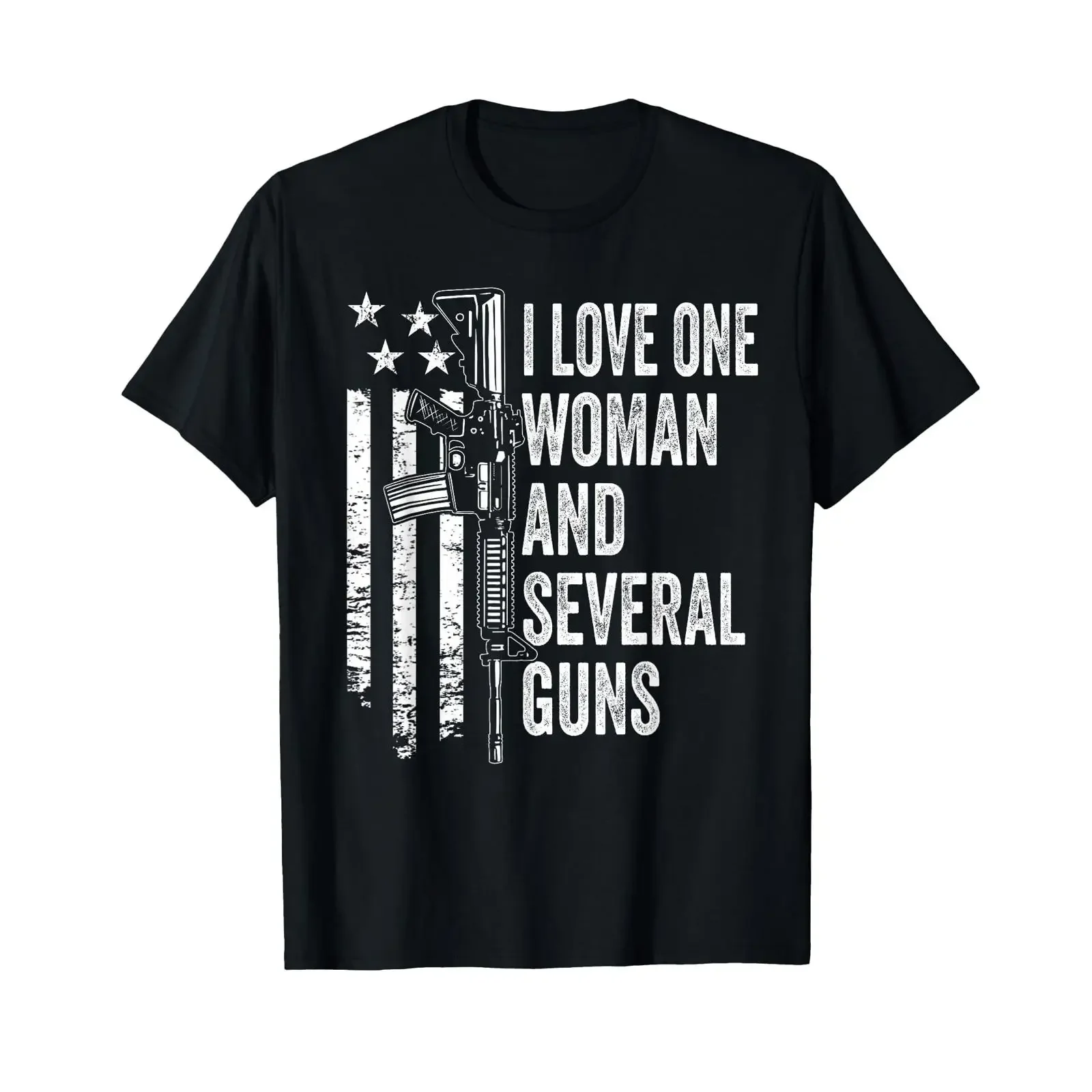 I Love One Woman And Several Guns Husband Dad Gun BACK T Shirt vintage Washed Comfortable graphic Unisex fashion
