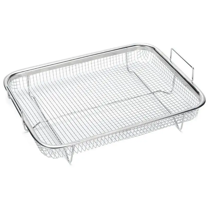 Hot Sale Stainless Steel Oil Drip Tray Drain Basket Set Long Rectangular Plate Fat Control Rack For Home Outdoor BBQ Grid