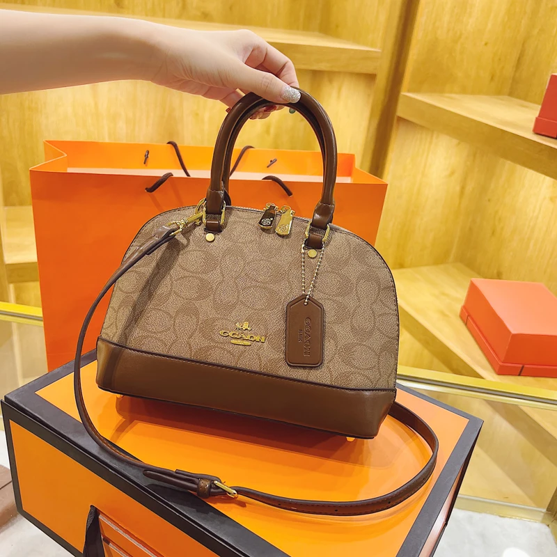 حقيبة كروس كلاسيكية من الجلد أنيقة للنساء بتصميم كلاسيكي فاخر وبسيط وأنيق للركاب بسعة كبيرة بلون سادة #5