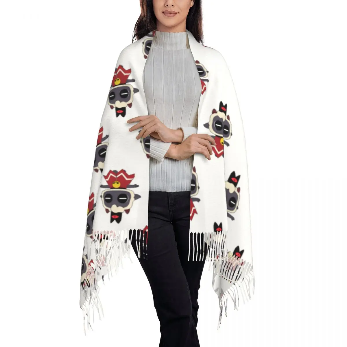 Tassels Shawl Scarves Men Women Integrated Warmth Preservation Outwear Lamb T Pose Large Tassels Shawl Scarves In Autumn Gift