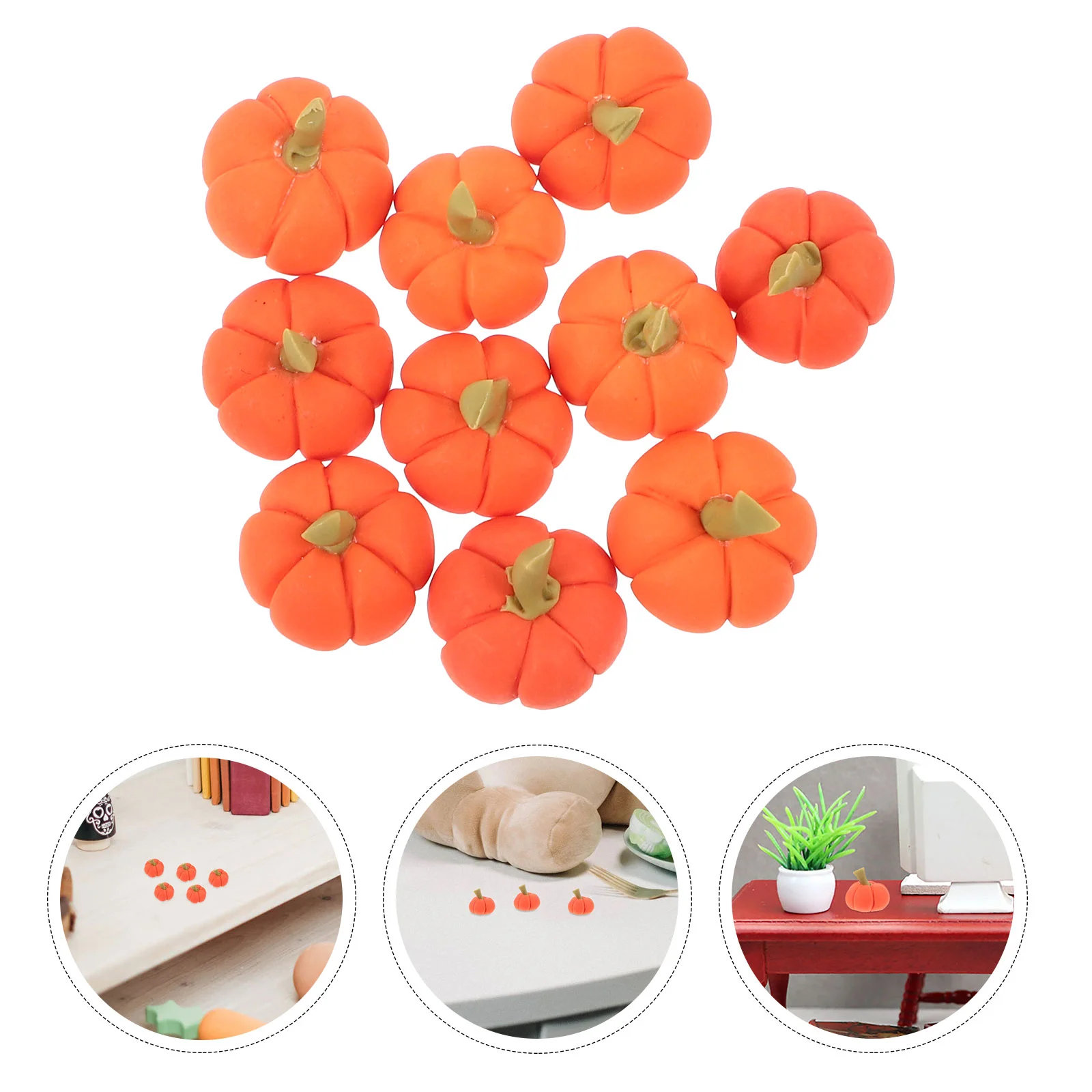 

10 Pcs House Model Small Pumpkins Mini Simulated Architectural Miniature Faux Fake Clay Simulation Artificial