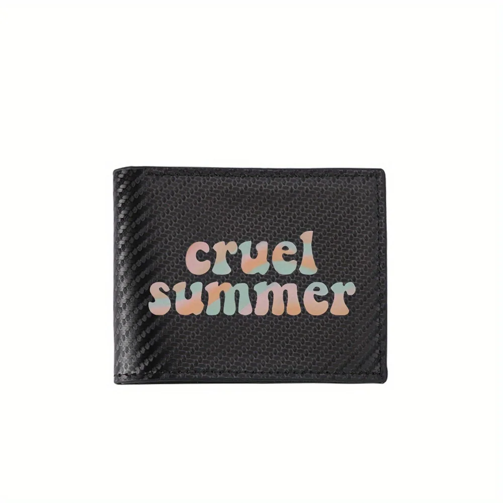 Cruel summer retro groovy text design Men's Wallets Simple Business Modern Stylish Printing Design Gifts For Father Boyfriend Ch