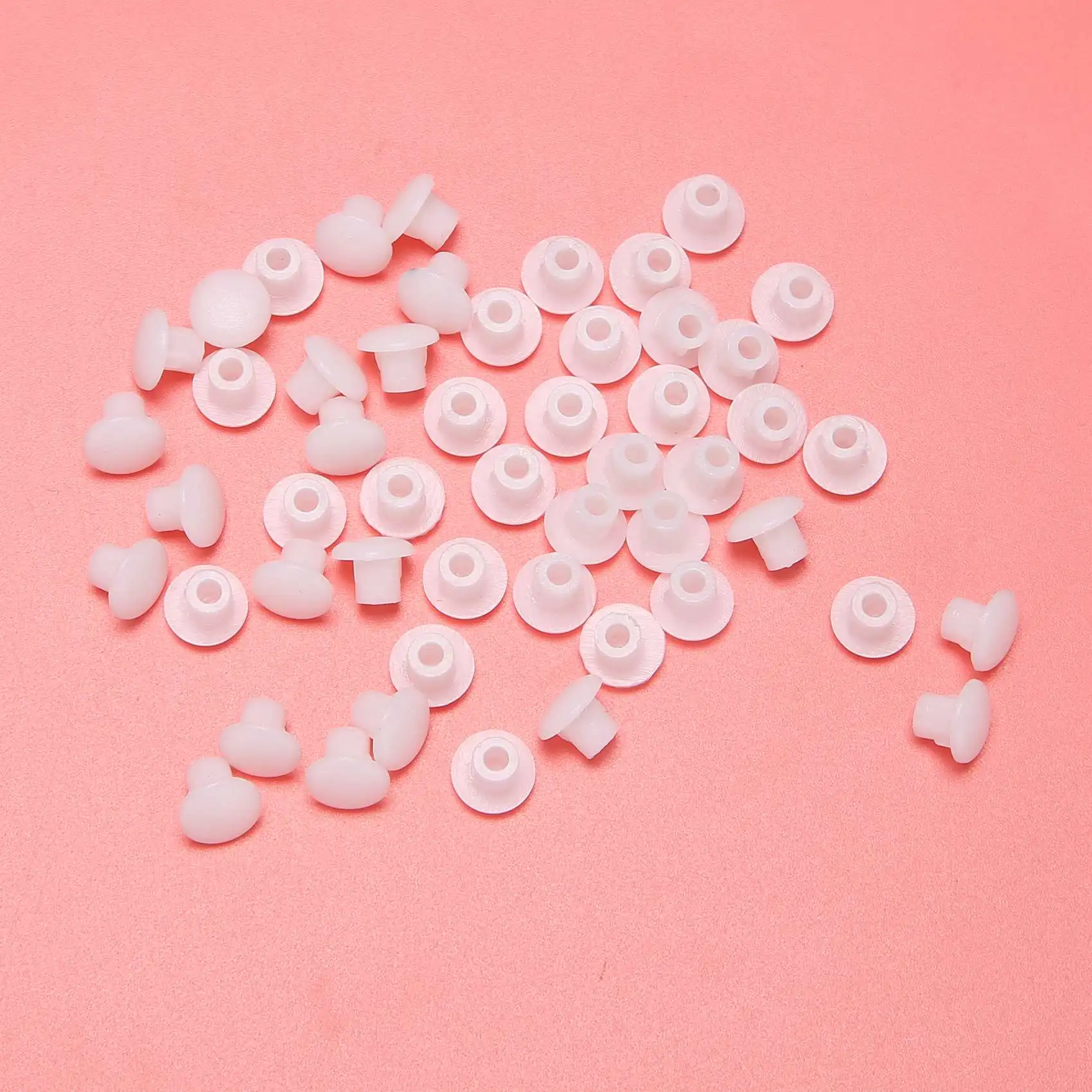 Plastic Round Shaped Cover Screw Cap Lid White 50pcs for 5mm Dia Hole