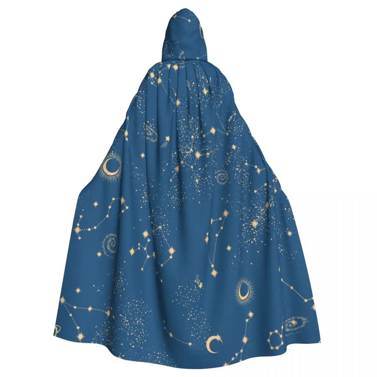 Space Galaxy Constellation Print Unisex Adult Cloak with Hood Long Witch Costume Cosplay