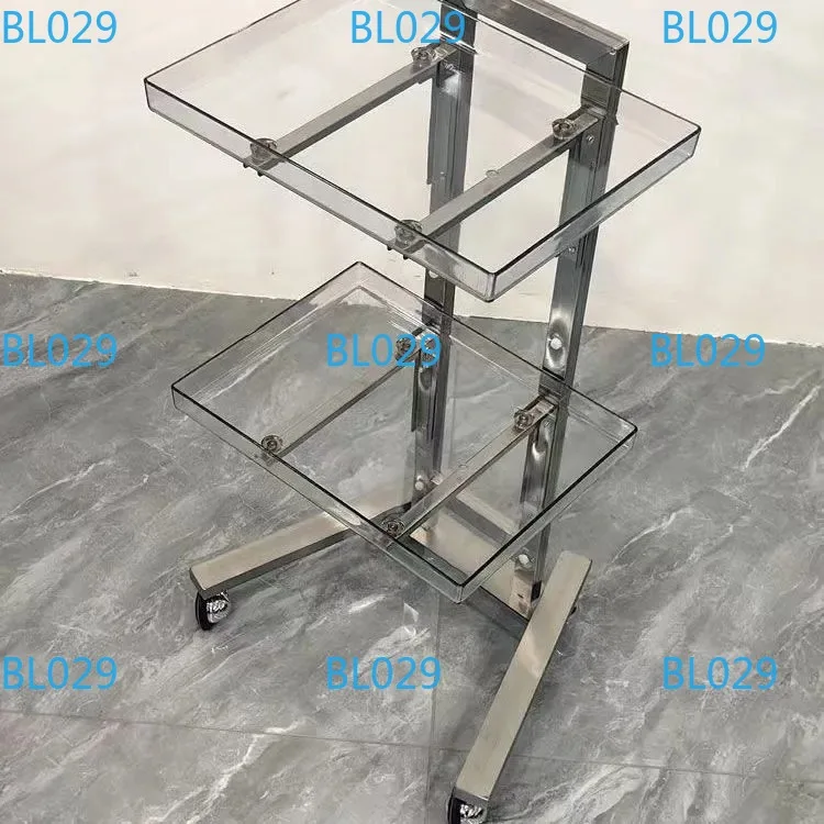 Stainless steel hair salon trolley folding perm trolley movable shelves beauty salon tool trolley storage racks