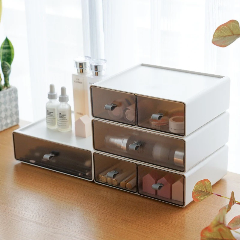 

Drawer-type Office Desktop Storage Box Documents Stationery Home Stackable Sundries Cosmetics Storage Drawer Organizer