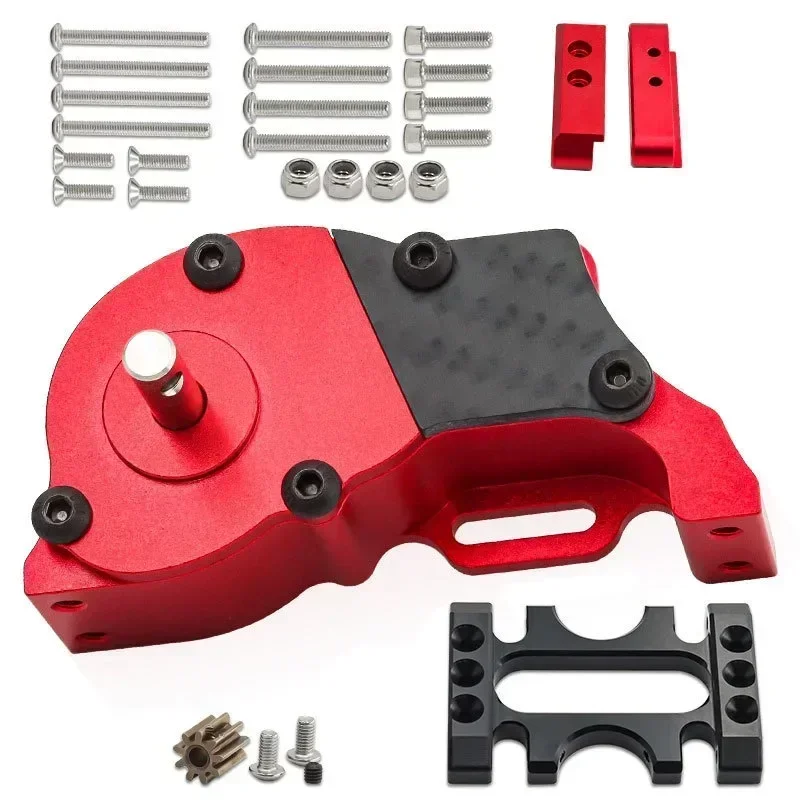 

1/10 LCG Metal Transmission D271 Aluminum+Carbon Fiber Gearbox for SCX10/TRX4/RC4WD Crawler Upgrade (Red/Black)
