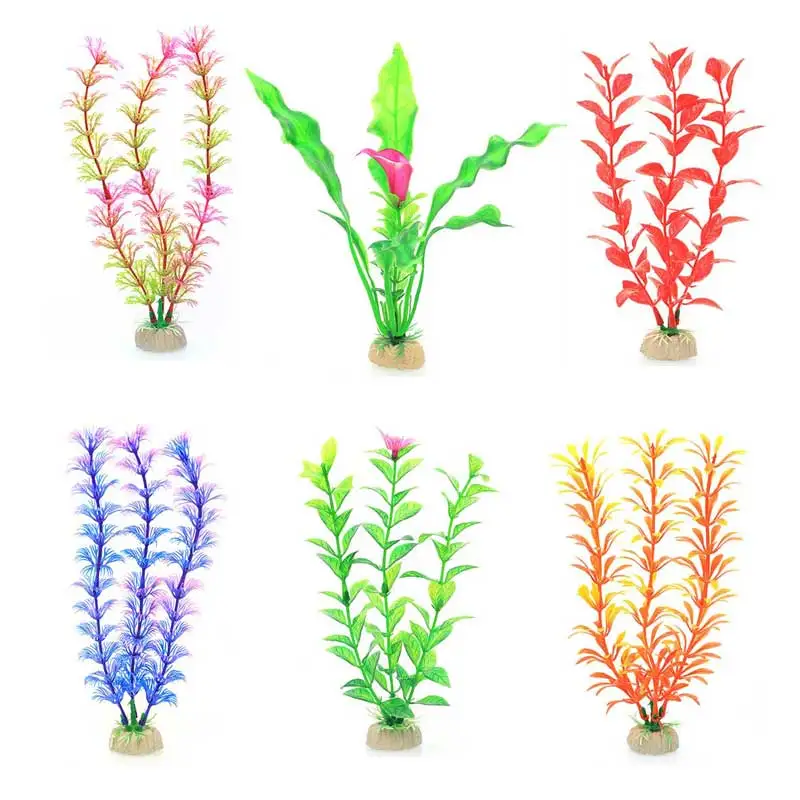 1PCS Artificial Plastic Water Plant Grass Aquarium Accessories Plants Fish Tank Grass Flower Ornament Decor Aquarium Decoration