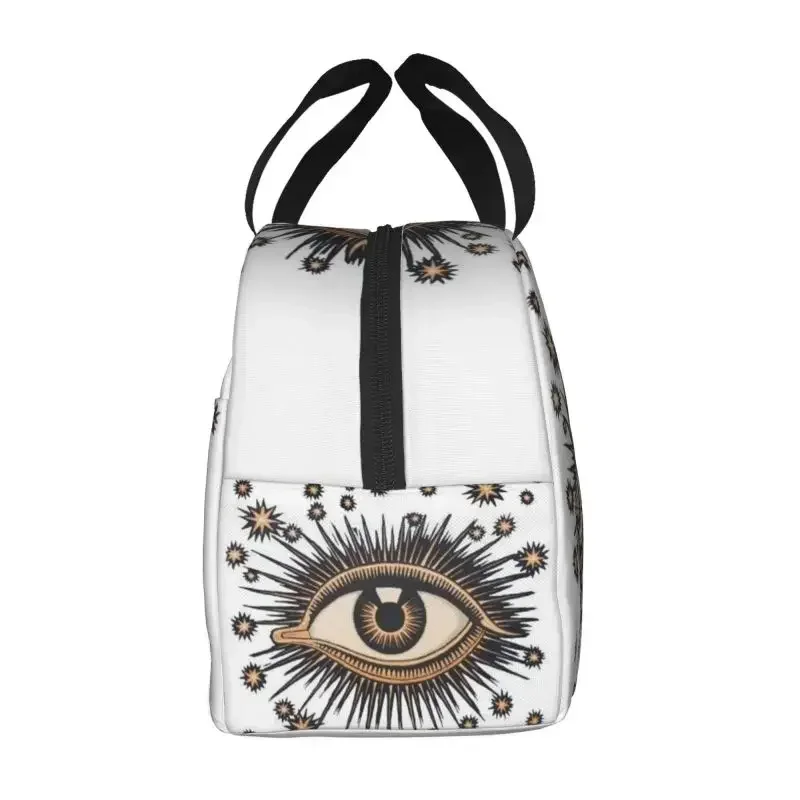 Vintage Turkish Evil Eye Insulated Lunch Bag for School Office Nazar Amulet Pattern Boho Cooler Thermal Bento Box Women Children
