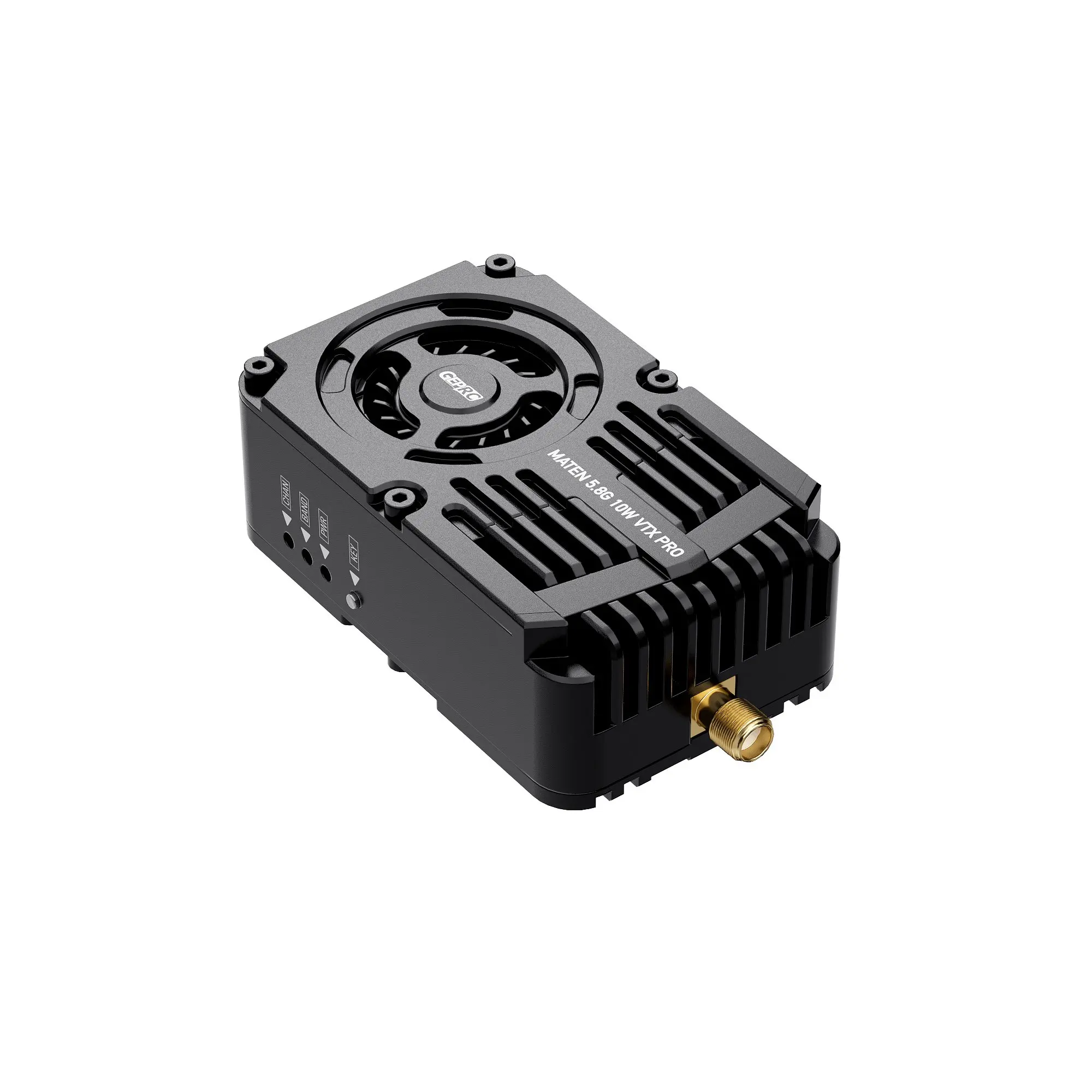 GEPRC MATEN 5.8G 10W VTX PRO FPV Video Transmitter, IRC Tramp, 104CH, Active Turbo Fan, CNC Housing for Long Range Quad