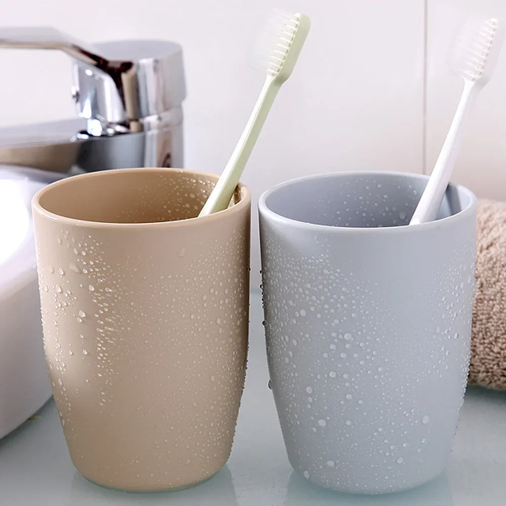 Solid Color Toothpaste Cup Brush Rack Toothbrush Holder Water Mug Plastic Creative Travel Bathroom Accessories